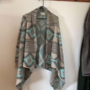 Gray and teal cardigan